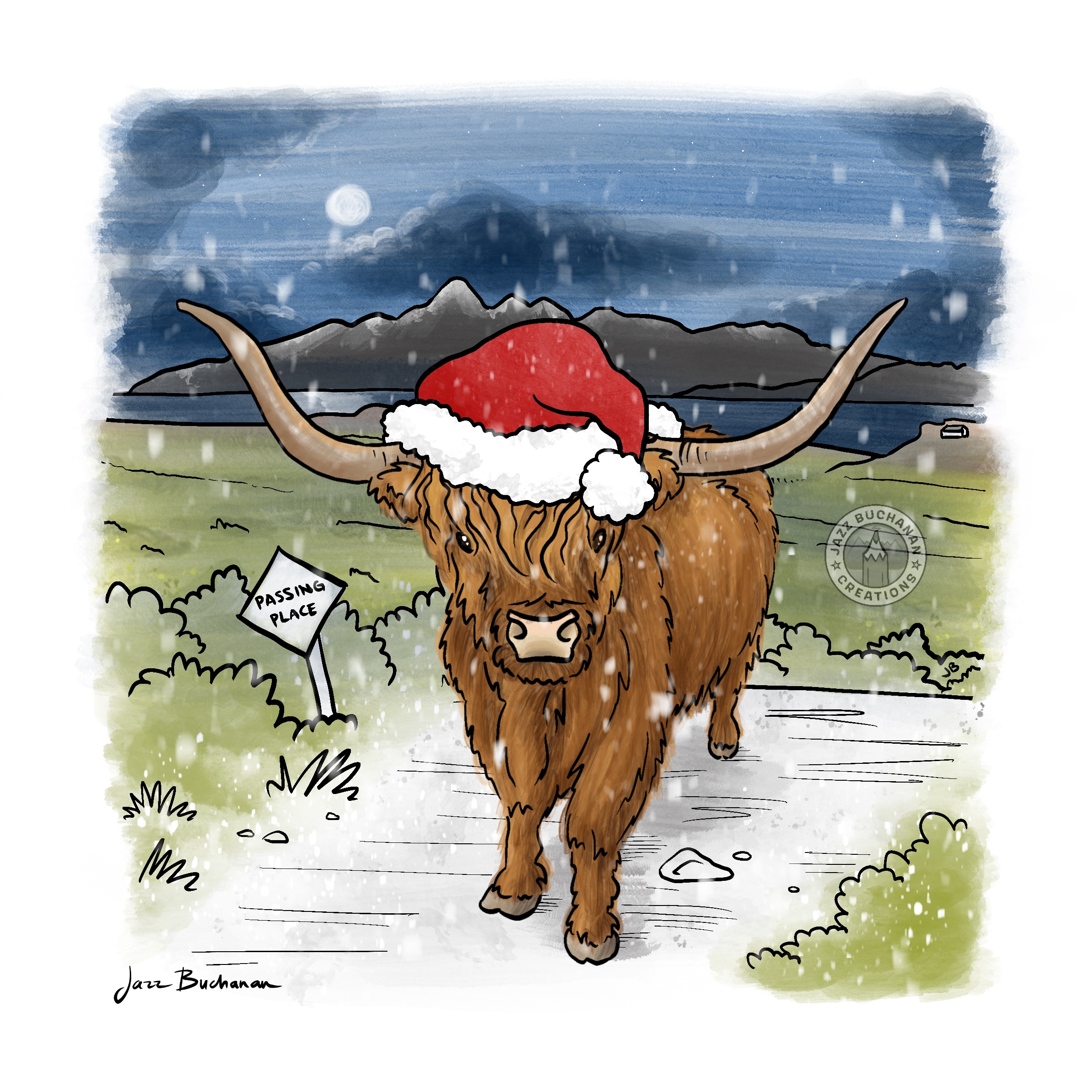 Highland cow Christmas